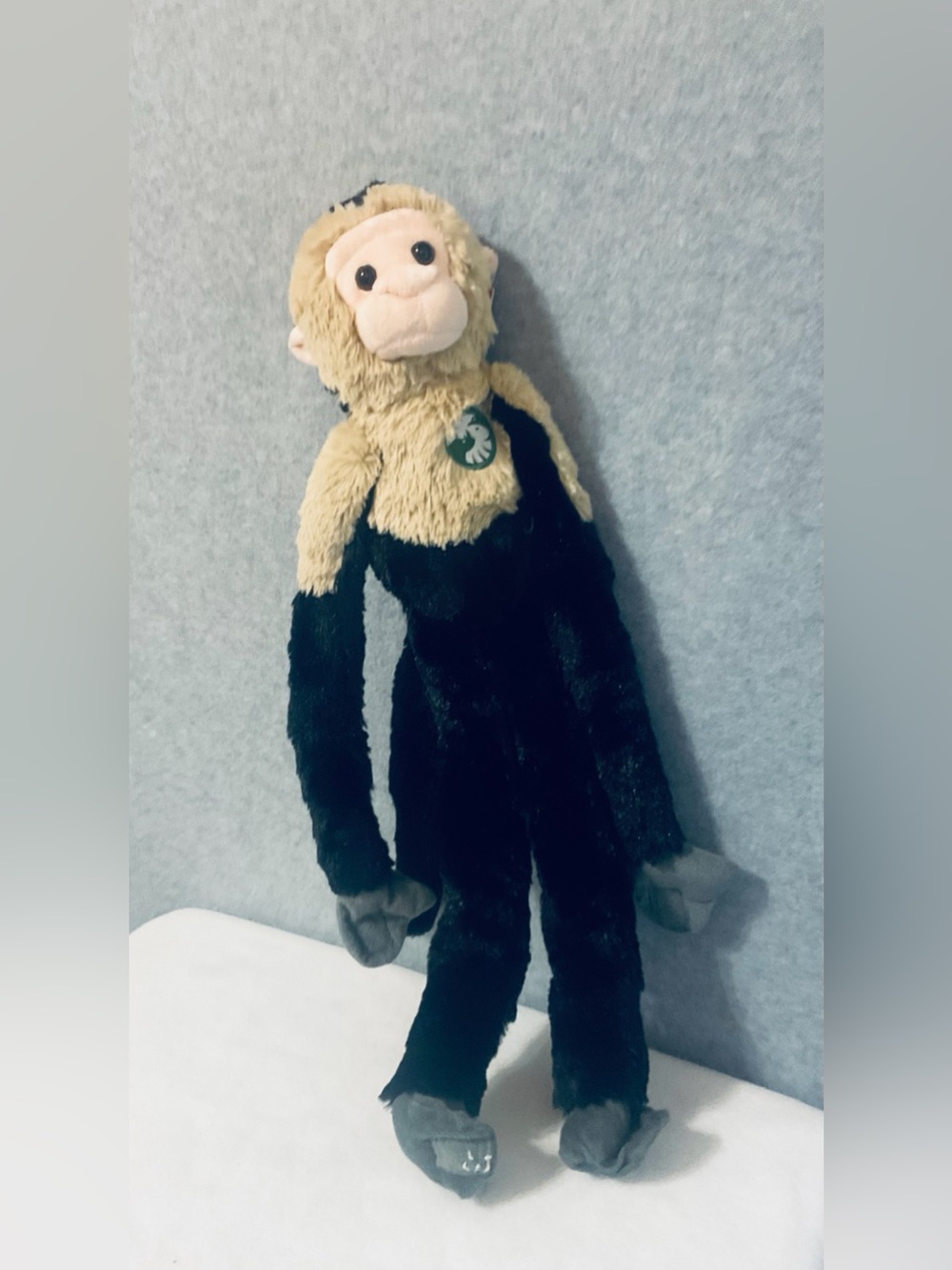 Wild Republic Hanging Capuchin Monkey Plush 21" Long Arm Stuffed Animal Black